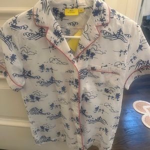 Roberta Roller Rabbit Toile surf Top! XS NWT